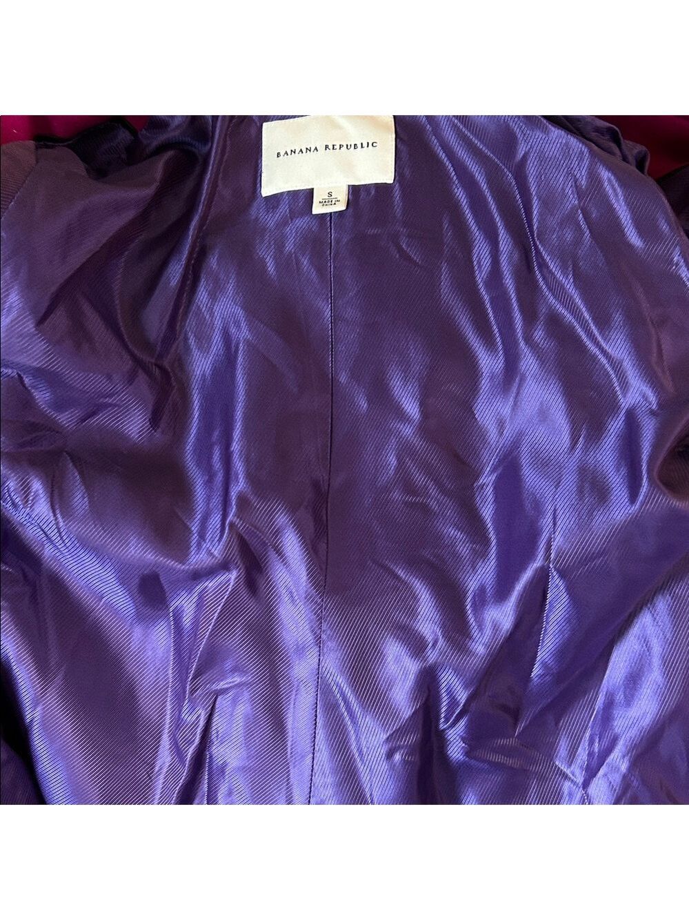 Banana Republic Women's Magenta Double-Breasted Pea Coat size S - Picture 16 of 16